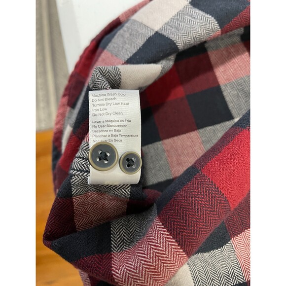 Jachs MFG Co. Red Black Grey Checkered Plaid Flannel Shirt - Men's Large - Picture 6 of 10